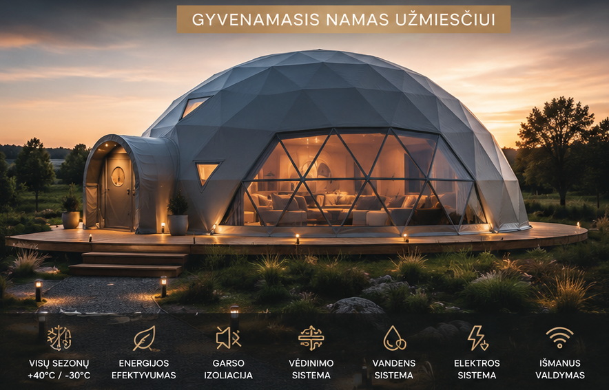 GEODOMAS gyvenamasis kupolas užmiestyje